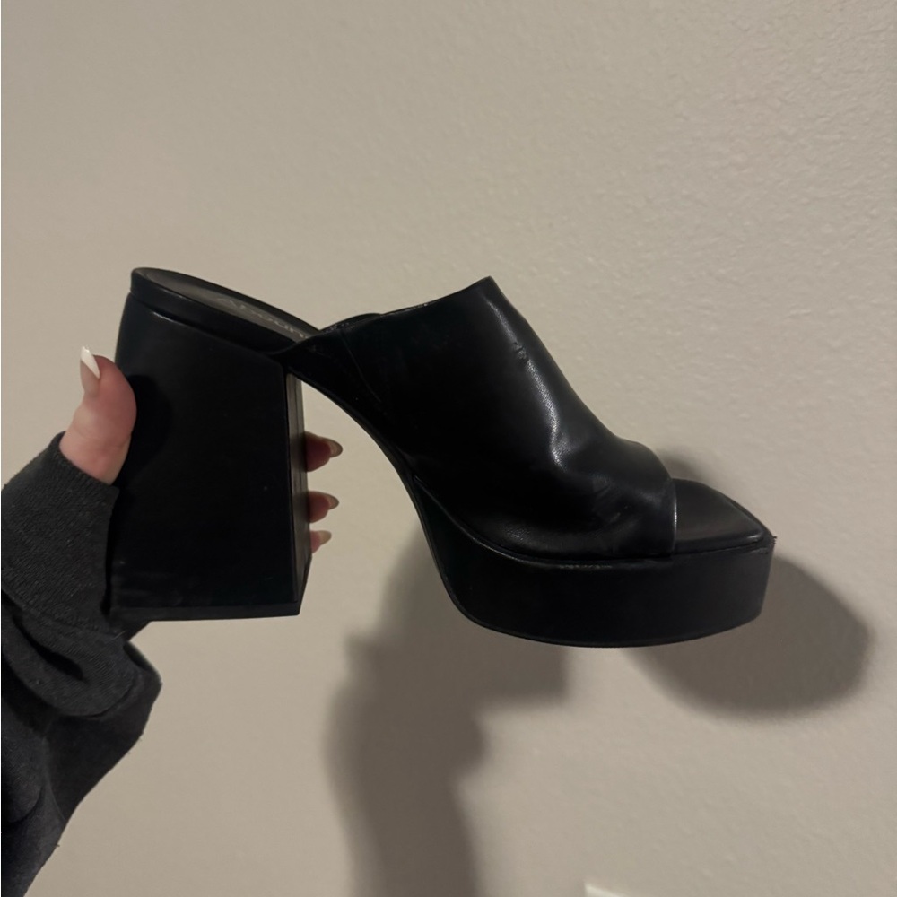 Abound Black Women's Chunky Heel Mules